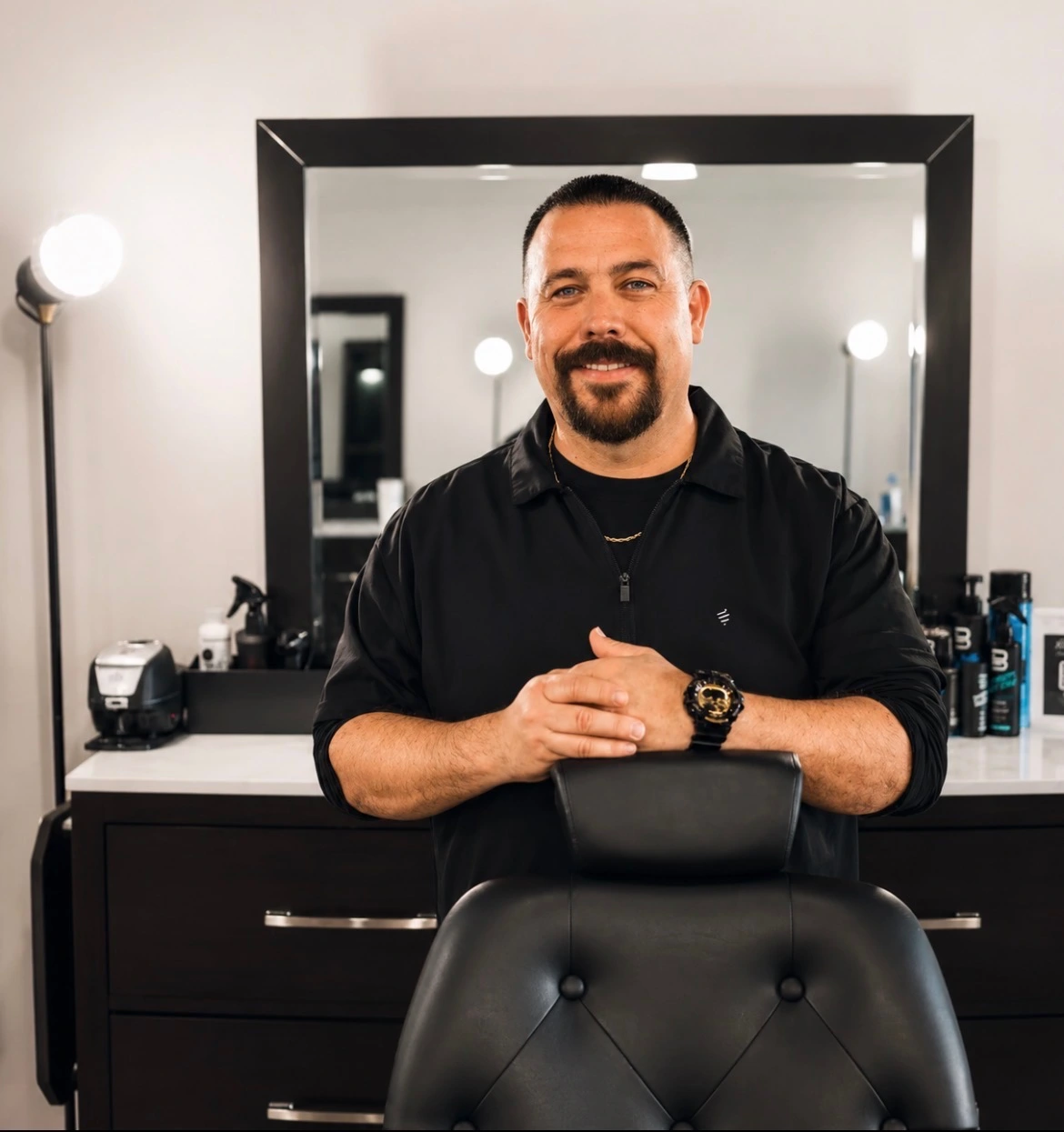 Danny Sr. Sinohui, owner and barber at Masters Barber Co. in Ventura